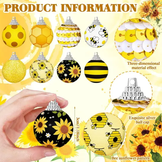 12 Pcs Summer Tree Ornaments Sequin Ball Ornaments {3}