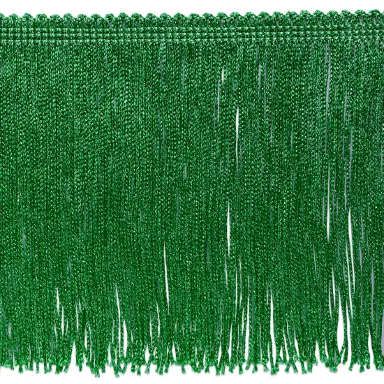 5 Yards of 6" Metallic Chainette Fringe Trim | 5 yard cut Green {1}