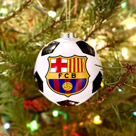 Tree Buddees x FC Barcelona Official Futbol Club Ornament Bar&ccedil;a Soccer Limited Edition Glass Barca Ball {2}