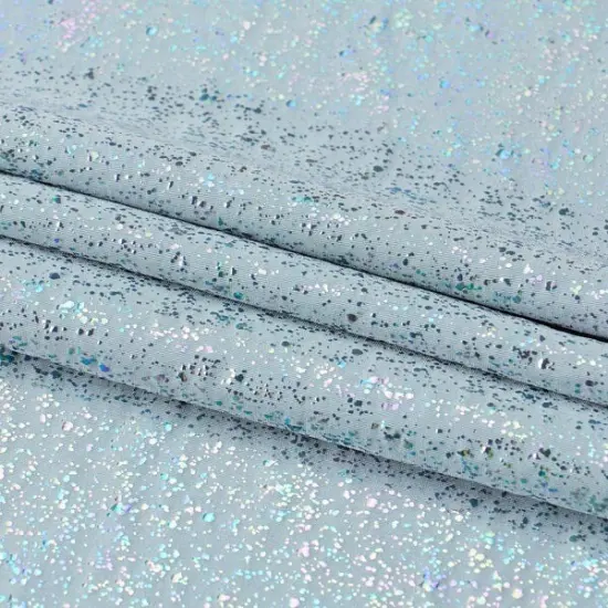 Robins Egg Speckle Spandex Fabric Charcoal {1}