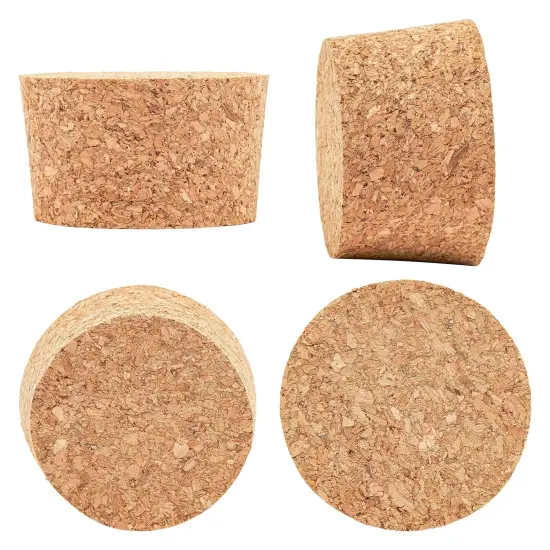 4-Pack Large Cork Stoppers, Cork Lids Suitable for Mason Jars, Small Carafes, Glass Bottles, Pottery, Arts and Crafts, and DIY Projects 2.44 x 2.20 x 1.50 In (Size #34) Brown {6}
