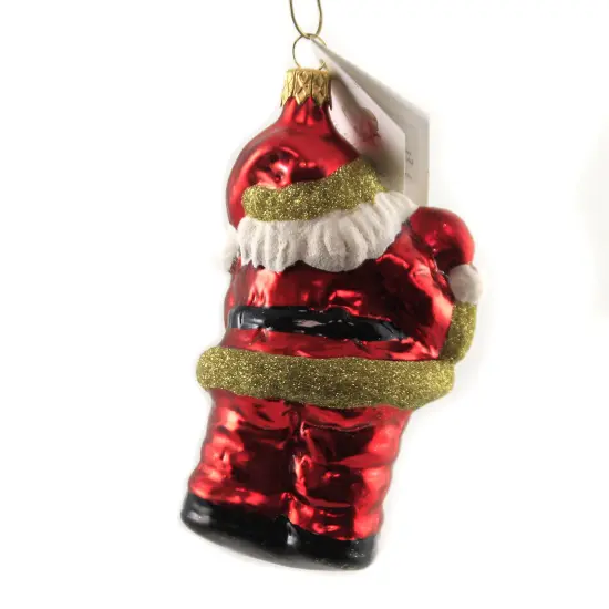 Golden Bell Collection 4.5 Inch Red Santa Holding Teddy Bear Christmas Tree Ornament , Christmas Decor Ornament Czech Christmas Gift {2}
