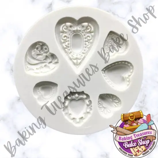 Valentine's Heart 7 Cavity Silicone Mold {3}