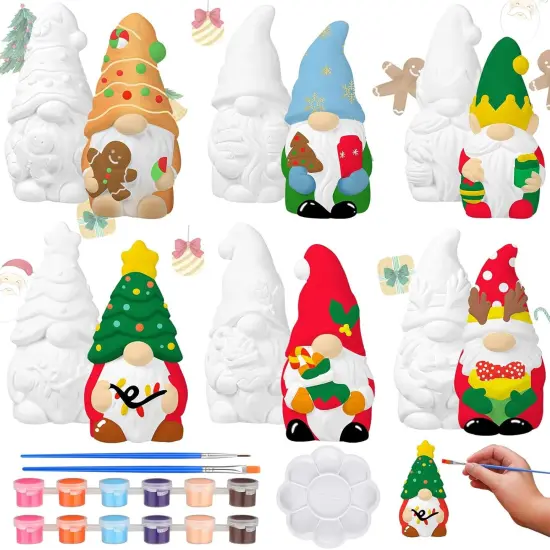 6 Sets Paint Your Own Fall Thanksgiving Winter Christmas Ceramic Statues Ready to Paint Ceramics {6}