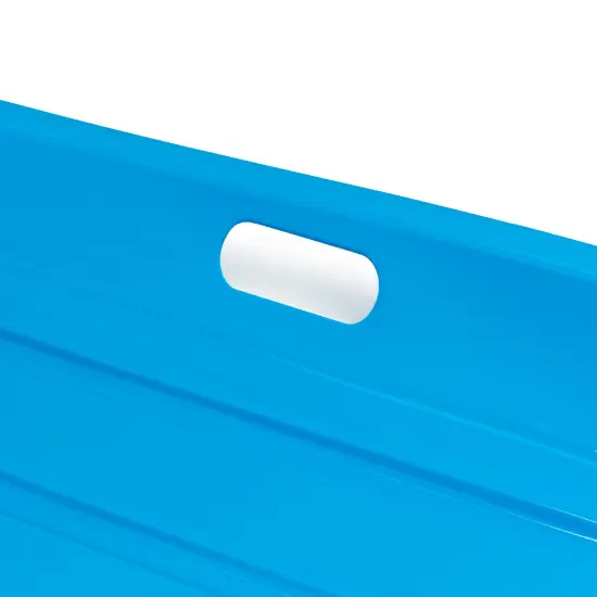 Best Choice Products 35in Kids Outdoor Plastic Sport Toboggan Winter Snow Sled Board w/ Pull Rope, 2 Handles Ice Blue {4}