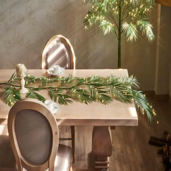 ighted Palm Garland Timer 6FT 120 LED Fairy Lights Battery Operated or USB Plug in {3}