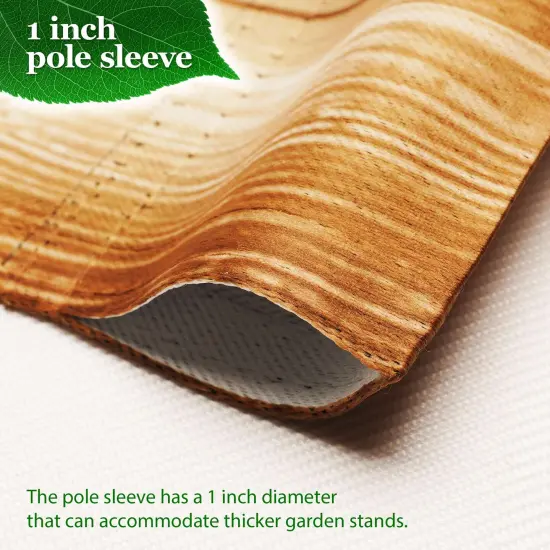 G128 Combo Pack: Garden Flag Stand 36x16IN & Garden Flag USA Star Flowers Printed 12x18IN Double Sided {2}