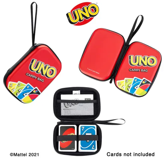 UNO Carry Bag - Card Game Accessory, 6.1 x 4.3", Waterproof Zip Case w/ Strap, Organize & Protect Cards, Travel & Storage, Game Not Included, Kids 3+ {5}