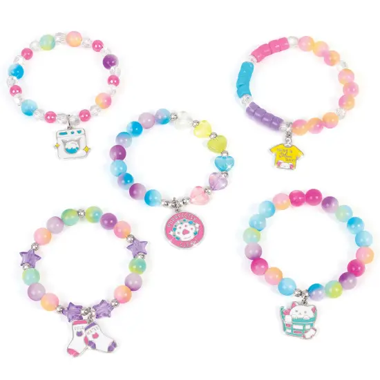 Make It Real: Purr-fect Wash 'N Bead Bracelets - 141pc, DIY Jewelry Craft Kit, Design-Make 5 Charm Bracelets, Spin To Style, Bead Cleaning, Kids 8+ {5}