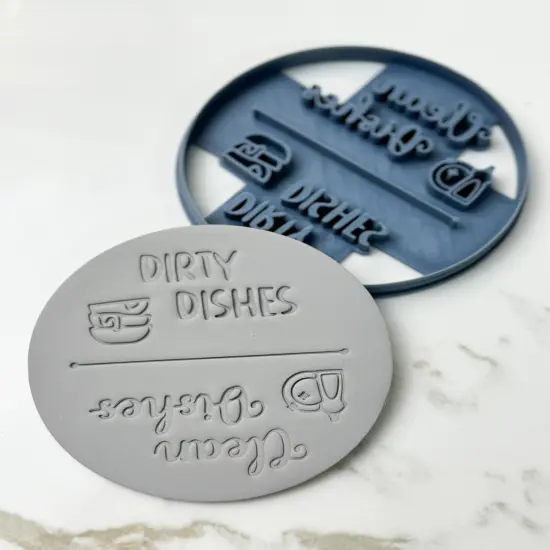 Clean Dishes | Dirty Dishes Disk Clay Cutters {1}