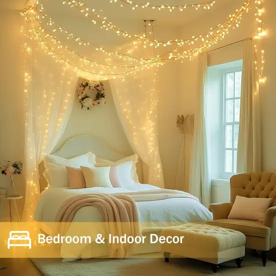 66FT 200 LED Warm White Christmas String Lights Waterproof {4}