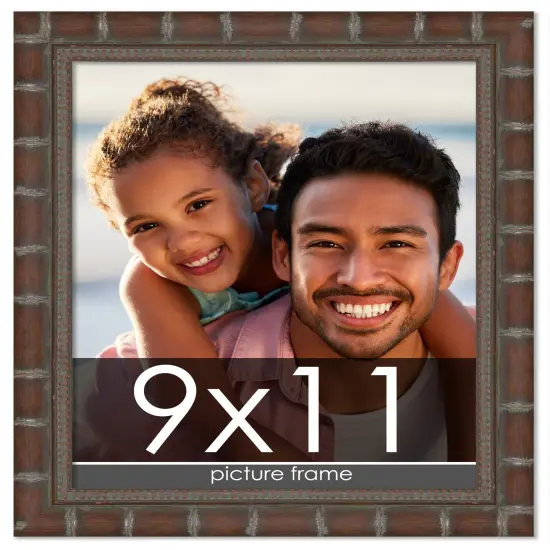 9x11 Modern Bamboo Picture Frame with UV-Resistant Acrylic & Acid Free Backing, Available in5 Finishes - Gold, Silver, Brown, Black, and Natural {1}