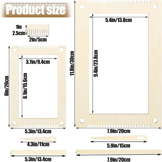 6 Sets Rectangle Weaving Loom Kit for Adults Beginners {3}