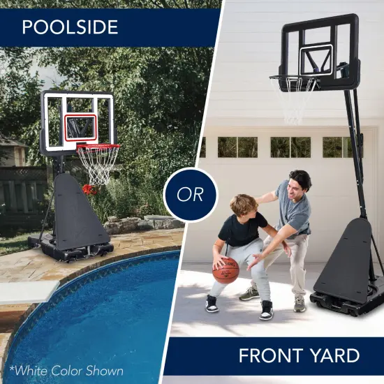 Best Choice Products Adjustable 4.4-10ft Basketball Hoop, Portable Goal w/Shatterproof Backboard, Ball Return Black {3}