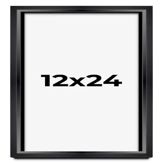 Panoramic Minimalist Shadow Box Black Picture Frame - UV Acrylic, Backing, Hanging Hardware {1}
