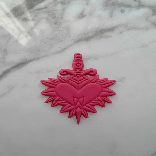 Traditional Tattoo Dagger w/ Heart Clay Cutter {4}