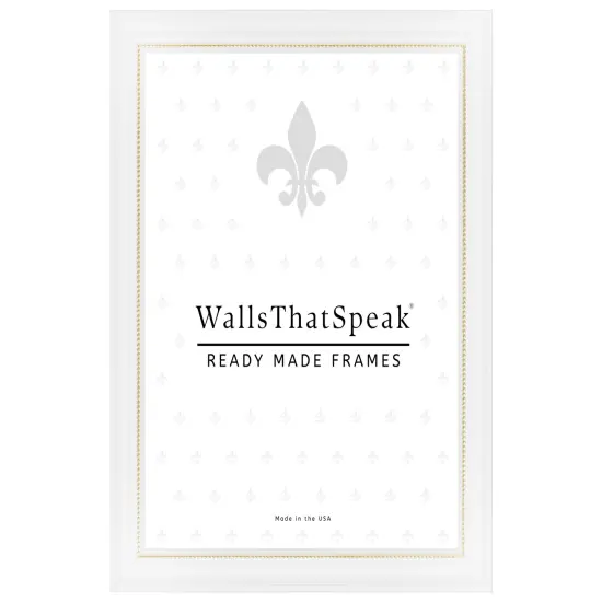 22x26 Picture Frame, Stratton 0.75 Inch Wood Moulding, Wall Display Frame for Art, Posters, or Photos by wallsthatspeak White Gold {1}