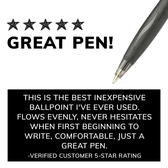 BIC Glide Black Retractable Ballpoint Pens, Medium Point (1.0mm), 12-Count Pack, Ultra Smooth Writing Black Pens {5}