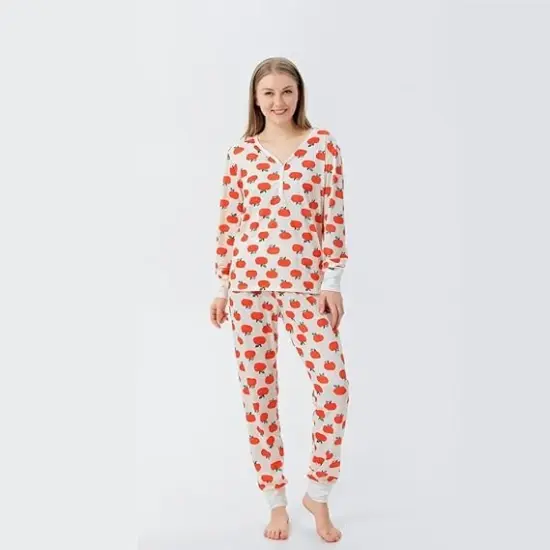 Pumpkin Printed Christmas Pajamas Outfits {6}