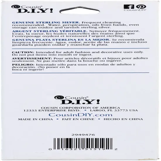 CousinDIY Slide-A-Bead Chain 18"-Silver {3}