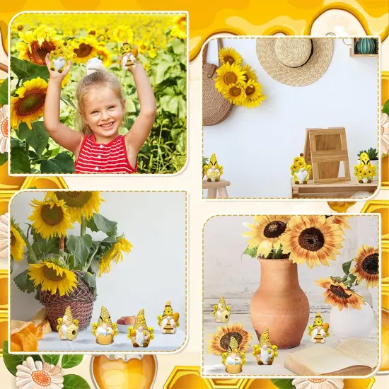 8 Pcs Bee Gnome Ceramics to Paint Ready to Paint Your Own Ceramic Gnome Statues DIY {2}