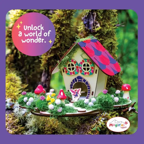 Wooden Fairy House Craft Kit for Kids DIY Fairy Garden with Paints & Decorations {5}