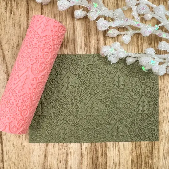 Folk Scandinavian Winter Texture Roller {2}