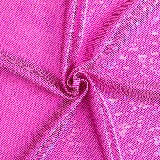 1 Yard Shatter Glass Hologram Stretch Nylon Spandex Fabric 4 Way 60" Width Mint Silver {7}