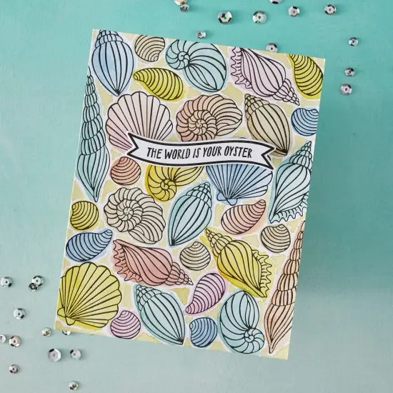 Hero Arts Betterpress & Foil Plate-Scattered Shells {3}