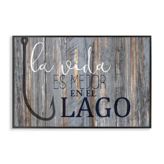 Stupell Industries Mejor en el Lago Azul Framed Giclee Art Black Framed {7}