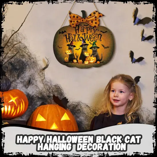 Halloween Welcome Door Sign Wood Vintage {2}