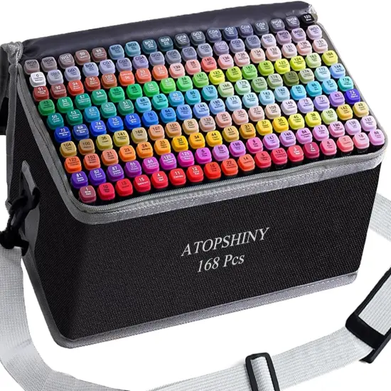 Alcohol Markers 168 Colors Drawing Pens {1}