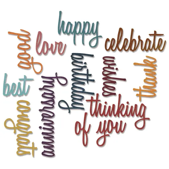 Sizzix Thinlits Dies By Tim Holtz 13/Pkg-Celebration Script Words {4}