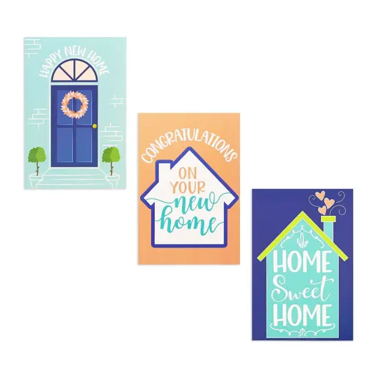 48 Pack Welcome Home Cards - Housewarming Cards with Envelopes Bulk - New Home Congratulations for Realtors, Friends, Neighbors (4x6 In) Multicolor {6}