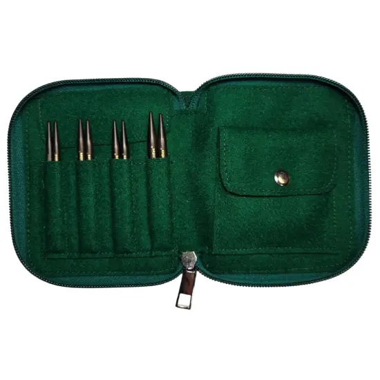 My Two Ladies | Blue Silk | Hat Set | 3" Ebony Interchangeable Knitting Needles | 4 Sizes | w/custom case {3}