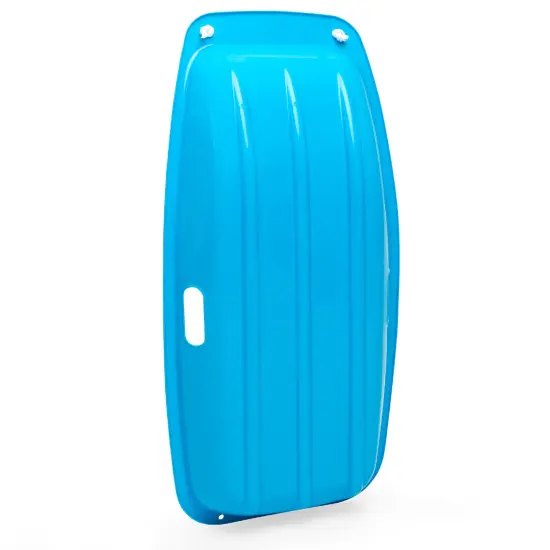 Best Choice Products 35in Kids Outdoor Plastic Sport Toboggan Winter Snow Sled Board w/ Pull Rope, 2 Handles Ice Blue {3}