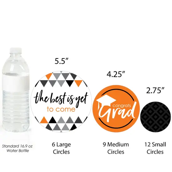 Big Dot of Happiness 2025 Orange Graduation Party Giant Circle Confetti - Party Decorations - Large Confetti 27 Count {4}