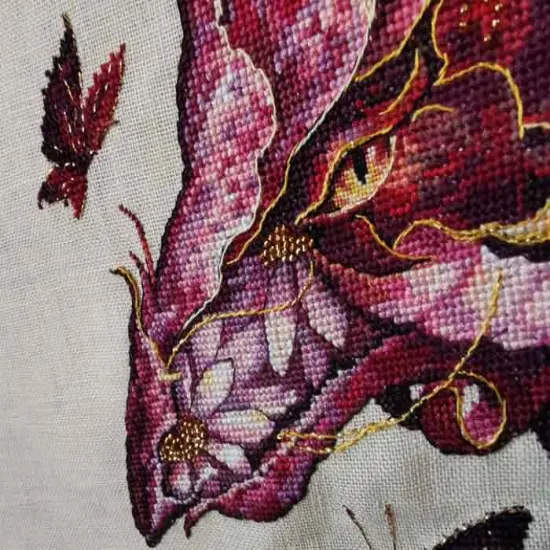 Flowers Dragon 211-P017 K Counted Cross Stitch Kit {2}