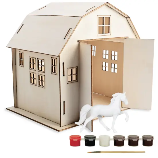 Breyer Horses Stablemates Series - Paint Your Own Barn and Horse {1}