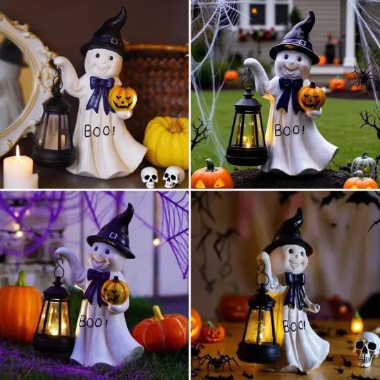 Halloween Decoration Ghost Solar Lantern {4}