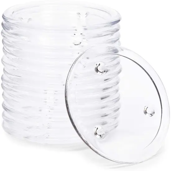 Glass Pillar Candle Holder Plates (5 Inches, 12 Pack) Clear {4}