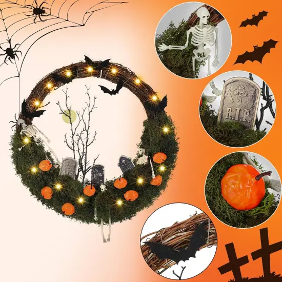 Halloween Skeleton Wreath {5}