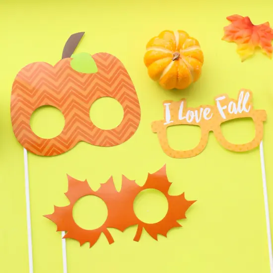 Big Dot of Happiness Pumpkin Patch Glasses and Masks - Paper Card Stock Fall, Halloween or Thanksgiving Party Photo Booth Props Kit - 10 Count {5}