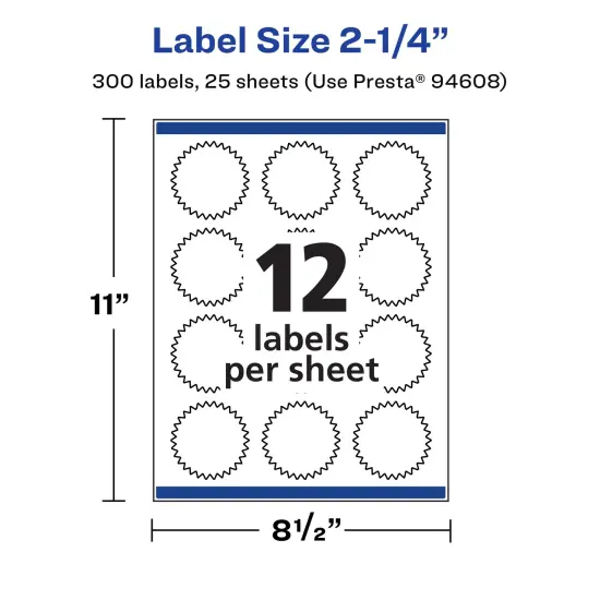 Avery Matte White Starburst Labels, 2.25" {5}