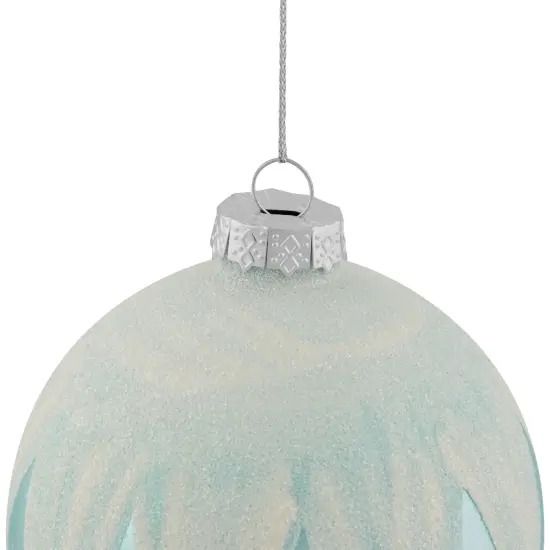 Northlight 4" Blue and White Glass Ball Christmas Ornaments {6}