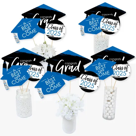 Big Dot of Happiness Blue 2025 Graduation Party Centerpiece Sticks - Table Toppers - Set of 15 {3}