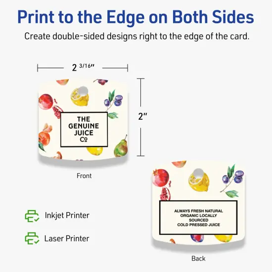 Avery Printable Arched Square Printable Tags, Sure Feed Technology, 2" x 2-3/16", Matte Ivory Cardstock, Print-to-The-Edge, Laser/Inkjet Printable, 120 Total {12}