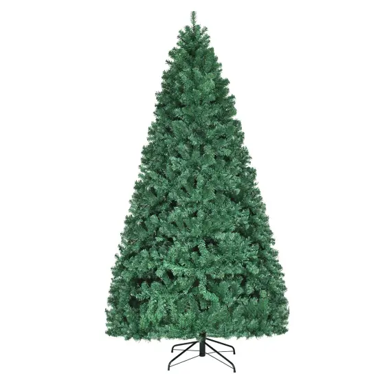 Costway 7Ft/7.5Ft/8Ft Pre-Lit PVC Christmas Tree Hinged 300/400/430 Lights {4}