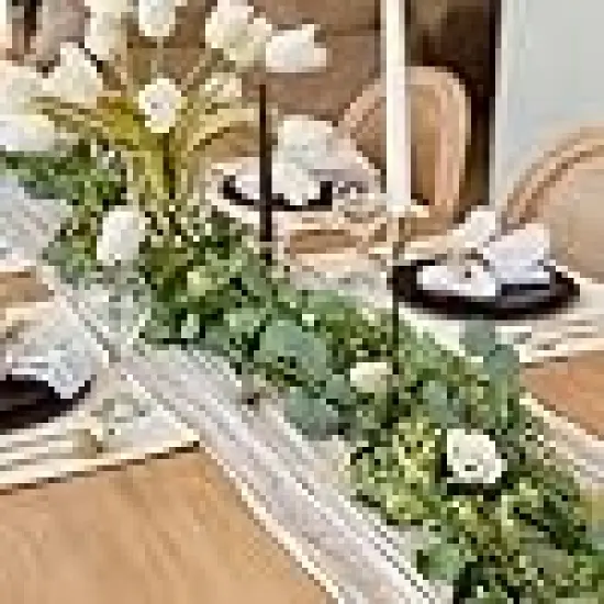 Fake Silver Dollar Greenery Wreath Vines for Wedding Table Party {2}