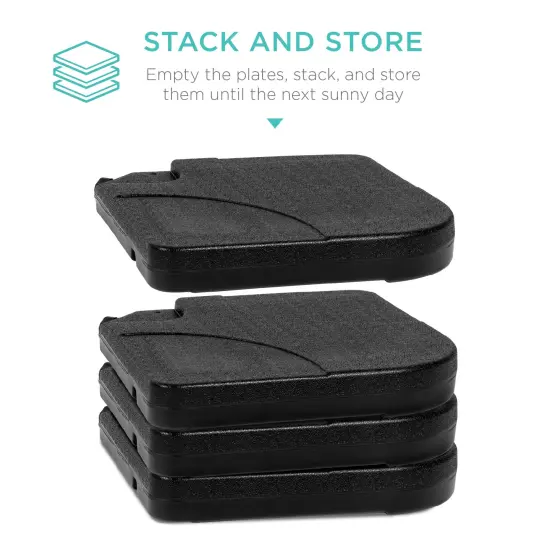 Best Choice Products 4-Piece Cantilever Offset Patio Umbrella Stand Square Base Plate Set w/ Easy-Fill Spouts Black {6}